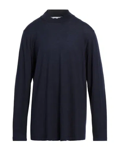 Seven Gauge Man Turtleneck Midnight Blue Size 6 Wool, Silk