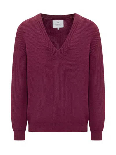 Seven Gauge Merino Knitwear Sweater In Bordeaux