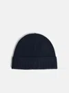 Seven Gauge Midnight Blue Wool Beanie In Blue