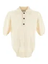 Seven Gauge Polo Shirt In Beige