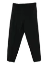 Seven Gauge Relaxed Wide-leg Trousers With Tapered Hem In Black