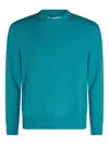 Seven Gauge Ribbed Crew-neck Sweater In Blue