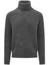 Seven Gauge Turtleneck Sweater In Grey