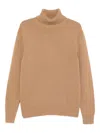 Seven Gauge Timeless Camel Knit Sweater With Smooth Texture In Nude
