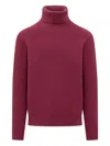 Seven Gauge Roll-neck Sweater In Rot
