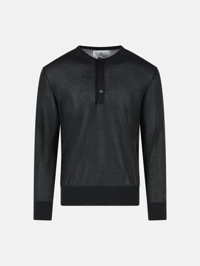Seven Gauge 'serafino' Black Lyocell Sweater