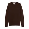 Seven Gauge Wool Crewneck Sweater In Brown