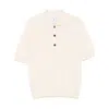 Seven Gauge Crepe Polo Shirt In Beige