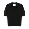 Seven Gauge Crepe Polo Shirt In Black