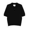 Seven Gauge Crepe Polo Shirt In Black
