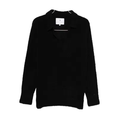 Seven Gauge Fabric Sweaters In Black
