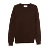 Seven Gauge Wool Crewneck Sweater In Brown