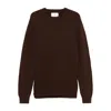 Seven Gauge Wool Crewneck Sweater In Brown