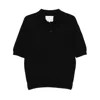 Seven Gauge Crepe Polo Shirt In Black