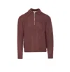 Seven Gauge Half-zip High-neck Polo Shirt In Burgundy