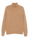 Seven Gauge Timeless Camel Knit Sweater With Smooth Texture In Nude