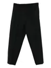 Seven Gauge Relaxed Wide-leg Trousers With Tapered Hem In Black