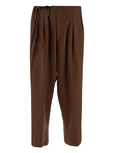 Seven Gauge Wide-leg Trousers In Brown