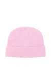 Seven Gauge Wool Beanie Hat In Pink
