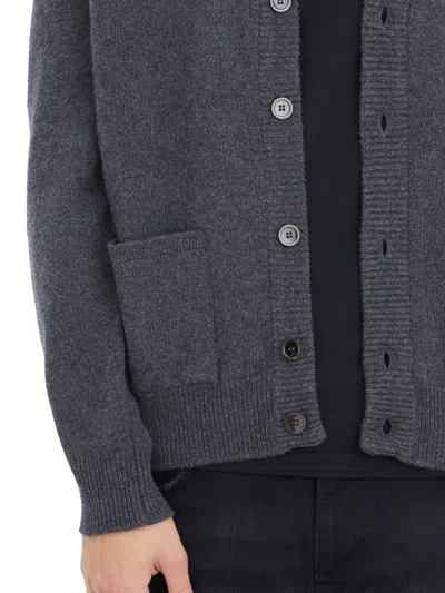 Seven Gauge Wool Cardigan In Gray