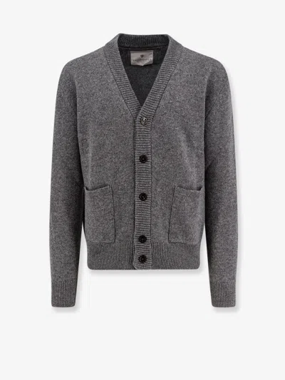Seven Gauge Wool Cardigan In Gray