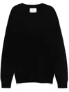Seven Gauge Wool Crew-neck Sweater In Black