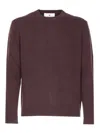Seven Gauge Wool Crewneck Sweater In Burgundy
