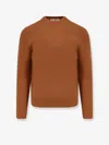 Seven Gauge Wool Crewneck Sweater In Brown