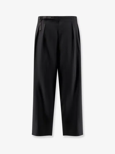 Seven Gauge Wool Trousers In Black