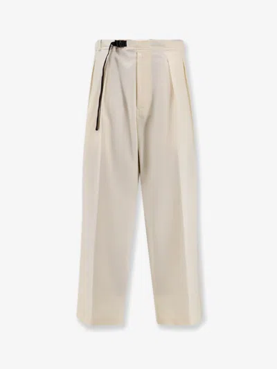 Seven Gauge Wool Trousers In Neutral
