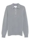 Seven Gauge Zip-up Polo-collar Sweater In Gray