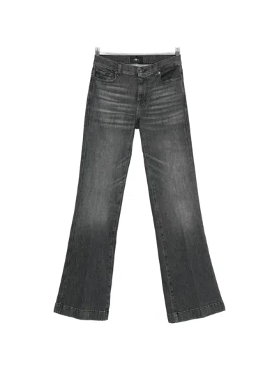 Seven Grey Flared Jeans In Gray
