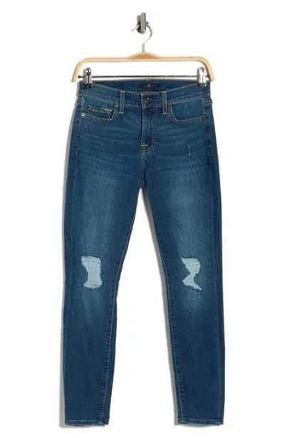 Seven Gwenievere Mid Rise Ankle Skinny Jeans In Blue