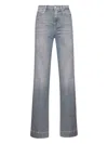 Seven High-waisted Straight-leg Jeans With Vintage Wash In Gray