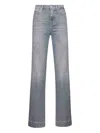 Seven High-waisted Straight-leg Jeans With Vintage Wash In Gray