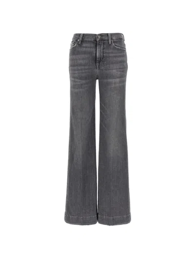 Seven High-waist Five-pocket Jeans In Gray