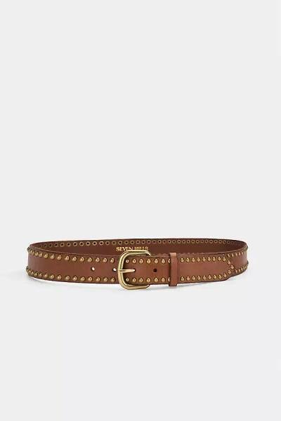 Seven Hills The Dallas Studded Belt In Brown