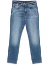 Seven Indigo Blue Jeans With Whiskering Effect And Classic Design