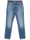 Seven Indigo Blue Jeans With Whiskering Effect And Classic Design