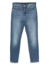 Seven Indigo Blue Jeans With Whiskering Effect And Classic Design In Black