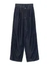Seven Relaxed Fit Jeans With Concealed Fly And Drawstring Waist In Blue
