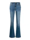 Seven Light Blue Cotton Blend Flared Style Jeans In Blue