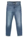 Seven Indigo Blue Jeans With Whiskering Effect And Classic Design In Blue