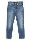 Seven Indigo Blue Jeans With Whiskering Effect And Classic Design In Blue