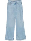 Seven Light Blue Wide-leg Jeans With Whiskering Details