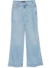 Seven Light Blue Wide-leg Jeans With Whiskering Details