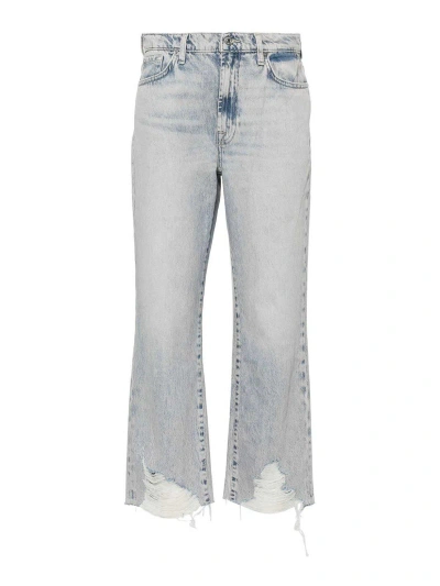 Seven Logan Cropped Denim Jeans In Blue