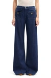 Seven Lotta Tailorless High Waist Wide Leg Jeans In Blue