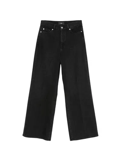 Seven Lotta Tailorless Wide-leg Jeans In Black