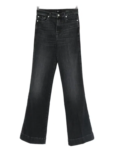 Seven Modern Dojo Flared Denim Jeans In Black